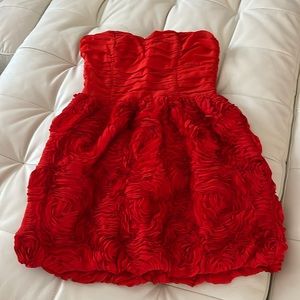 H&M Garden Collection RED strapless dress